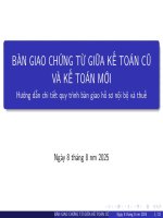 Hướng dẫn bàn giao chứng từ giữa kế toán cũ và mới