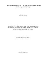 NGHIÊN CỨU CƠ SỞ KHOA HỌC XÁC ĐỊNH NGƯỠNG MƯA KÍCH HOẠT TRƯỢT NÔNG Ở KHU VỰC THUNG LŨNG MƯỜNG HOA, THỊ XÃ SA PA
