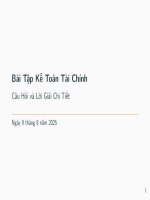 Slide bài giảng về Định khoản kế toán kèm lời giải chi tiết