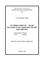 Tom Tat TƯ TƯỞNG CHÍNH TRỊ  XÃ HỘI CỦA TUÂN TỬ VÀ Ý NGHĨA ĐỐI VỚI VIỆT NAM HIỆN NAY