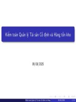 Các sai sót thường gặp và cách khắc phục khi kiểm toán phần hành tài sản cố Định và hàng tồn kho