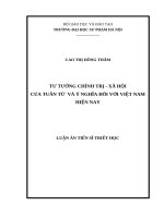 TƯ TƯỞNG CHÍNH TRỊ  XÃ HỘI CỦA TUÂN TỬ VÀ Ý NGHĨA ĐỐI VỚI VIỆT NAM HIỆN NAY