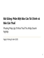 Bài giảng phân biệt báo cáo tài chính và báo cáo thuế