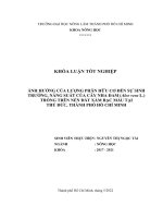 Khóa luận tốt nghiệp Nông học: Ảnh hưởng của lượng phân hữu cơ đến sự sinh trưởng, năng suất của cây nha đam (Aloe vera L.) trồng trên nền đất xám bạc màu tại Thủ Đức, thành phố Hồ Chí Minh