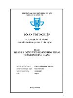 Đề tài quản lý công viên hoàng hoa thám thành phố bắc giang
