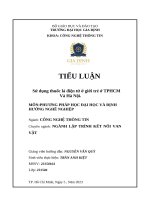 Tiểu luận sử dụng thuốc lá Điện tử Ở giới trẻ Ở tphcm và hà nội  mônphương pháp học Đại học và Định hướng nghề nghiệp