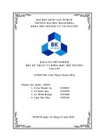 Báo cáo thí nghiệm hóa kỹ thuật và khoa học môi trường