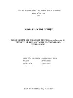Khóa luận tốt nghiệp Nông học: Khảo nghiệm sáu giống đậu phụng (Arachis hypogaea L.) trong vụ hè thu 2021 tại thị xã Trảng Bàng, tỉnh Tây Ninh