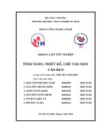 Khóa luận tốt nghiệp tính toán, thiết kế, chế tạo máy cán ren