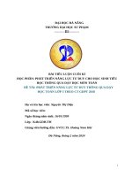 Đề tài phát triển năng lực tư duy thông qua dạy học toán lớp 3 theo ct gdpt 2018