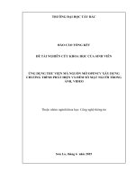 Ứng dụng thư viện mã nguồn mở opencv xây dựng chương trình phát hiện và Đếm số mặt người trong Ảnh, video