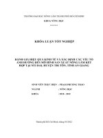Khóa luận tốt nghiệp Nông học: Đánh giá hiệu quả kinh tế và xác định các yếu tố ảnh hưởng đến mô hình sản xuất nông lâm kết hợp tại Núi Dài, huyện Tri Tôn, tỉnh An Giang