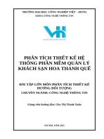 Phân tích thiết kế hệ thống phần mềm quản lý khách sạn hoa thanh quế