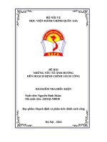 Đề bài những yếu tố Ảnh hưởng Đến hoạch Định chính sách công