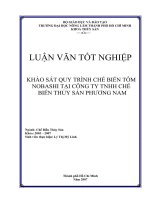 Khóa luận tốt nghiệp Chế biến thủy sản: Khảo sát quy trình chế biến tôm Nobashi tại công ty TNHH chế biến thủy sản Phương Nam