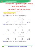 Đề bài c4  hệ thức lượng trong tam giác vuông