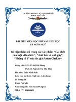 Kí hiệu thẩm mĩ trong các tác phẩm cái chết của một viên chức anh béo và anh gầy  phòng số 6  của tác giả anton chekhov
