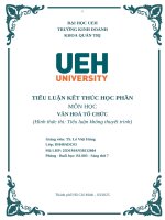 Tiểu luận kết thúc học phần môn học văn hoá tổ chức (hình thức thi tiểu luận không thuyết trình)
