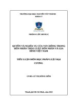 Quyền và nghĩa vụ của vợ chồng trong hôn nhân theo luật hôn nhân và gia Đình việt nam