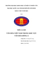 Tiểu luận văn hóa việt nam trong khu vực văn hóa Đông Á