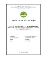 Khóa luận tốt nghiệp Công nghệ sinh học: Phân tích ảnh hưởng của đa hình của gen prolactin đến tính trạng sản xuất của giống vịt lai hướng trứng