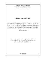 00060000684 các yếu tố quyết Định chiến lược Đa dạng hoá sinh kế của các hộ gia Đình miền núi phía bắc việt nam bằng chứng từ tỉnh thái nguyên