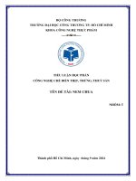 Tiểu luận học phần công nghệ chế biến thịt, trứng, thuỷ sản tên Đề tài nem chua