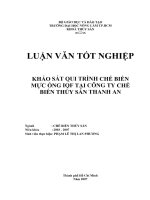 Khóa luận tốt nghiệp Chế biến thủy sản: Khảo sát qui trình chế biến mực ống IQF tại công ty chế biến thủy sản Thanh An