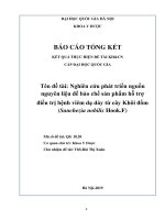 00060000595 Nghiên Cứu Phát Triển Nguồn Nguyên Liệu Để Bào Chế Sản Phẩm Hỗ Trợ Điều Trị Bệnh Viêm Dạ Dày Từ Cây Khôi Đốm (Sanchezia Nobilis Hook.f).Pdf