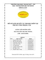 Hồ sơ giải quyết vụ tranh chấp tại trung tâm trọng tài