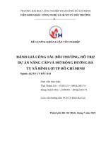 Đánh giá công tác bồi thường, hỗ trợ dự Án nâng cấp và mở rộng Đường bà tỵ xã bình lợi tp hồ chí minh