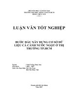 Khóa luận tốt nghiệp Nuôi trồng thủy sản: Bước đầu xây dựng cơ sở dữ liệu cá cảnh nước ngọt ở thị trường TP.HCM