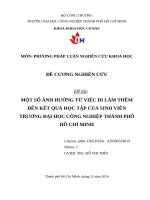 Một số Ảnh hưởng từ việc Đi làm thêm Đến kết quả học tập của sinh viên trường Đại học công nghiệp thành phố hồ chí minh
