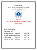 Báo cáo thực hành thiết kế và kiểm tra bao bì thực phẩm