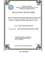 Báo cáo thực tập tốt nghiệp Đề tài phân tích hoạt Động bán hàng tại công ty tnhh thương mại dịch vụ ist