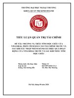 Thương vụ thâu tóm mộc châu của vinamilk phân tích báo cáo tài chính trước và sau khi xác nhập nhằm Đánh giá hiệu quả hoạt Động của vinamilk trước và sau khi thâu tóm mộc châu