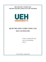 Quản trị chất lượng nâng cao báo cáo phản hồi
