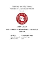 Tiểu luận phân tích báo cáo phát triển bền vững của ocb năm 2023