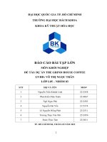 Báo cáo bài tập lớn môn khởi nghiệp Đề tài dự Án the grind house coffee