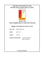 Báo cáo thí nghiệm Đồ Án chuyên ngành chủ Đề công nghệ sản xuất rau củ quả