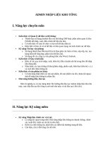 Admin nhập liệu kho tổng