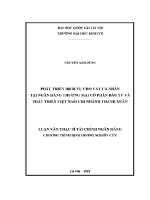 Luận văn thạc sĩ phát triển dịch vụ cho vay cá nhân tại ngân hàng thương mại cổ phần Đầu tư và phát triển việt nam chi nhánh thanh xuân