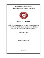 Quản lý hoạt động cho vay khách hàng cá nhân tại Ngân hàng TMCP Sài Gòn - Hà Nội chi nhánh Thăng Long