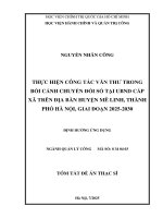 Thực hiện công tác văn thư trong bối cảnh chuyển Đổi số tại ubnd cấp xã trên Địa bàn huyện mê linh, thành phố hà nội, giai Đoạn 2025 2030