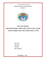 BÀI THU HOẠCH CHUẨN CHỨC DANH NGHỀ NGHIỆP GV THCS
