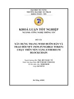Xây dựng trang web3 buôn bán và trao Đổi nft (non fungible token) chạy trên nền tảng ethereum blockchain
