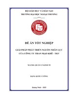 Giải pháp phát triển nguồn nhân lực của công ty than mạo khê tkv