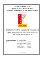 Bài tập lớn công nghệ lạnh thực phẩm Đề tài tính toán thiết kế hệ thống lạnh cho kho lạnh bảo quản tôm Đông lạnh sức chứa 280 tấn