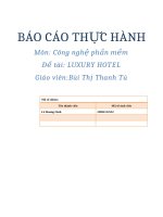 Báo cáo thực hành môn công nghệ phần mềm Đề tài luxury hotel