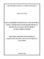 THE LEADERSHIP OF PROVINCIAL AND MUNICIPAL PARTY COMMITTEES IN THE RED RIVER DELTA REGION IN CULTURAL DEVELOPMENT IN THE CURRENT PERIOD